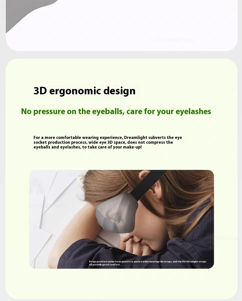 Dreamlight 4Spro Airbag Augenmaske Seiden-Textur Verdunkelung Schlafmaske für Erwachsene Augenermüdung Tragbare Schlafbrille Augenmaske – Detail 16