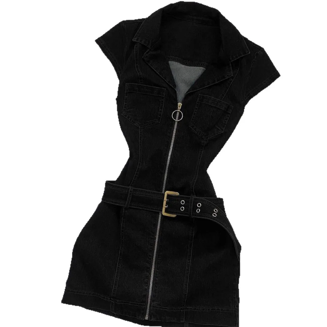 Spring and Summer New Retro Sleeveless Denim Dress for Women with a Niche Design Featuring a Slimming and Slim Fit Denim Skirt