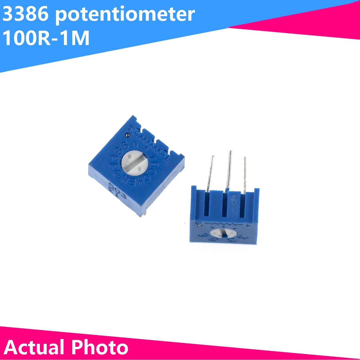 

5pcs 3386P 3386 100 200 500 ohm 100R 200R 500R 1K 2K 5K 10K 20K 50K 100K 200K 500K 1M ohm Trimpot Trimmer Potentiometer