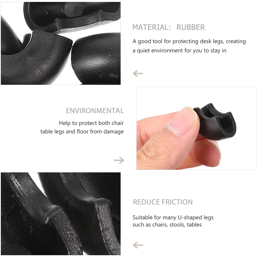 

24Pcs Hairpin Leg Cover U-Shaped Desk Protector Durable Rubber Pads No Harm Quiet Environment Soft Flexible Hairpin Leg Feet