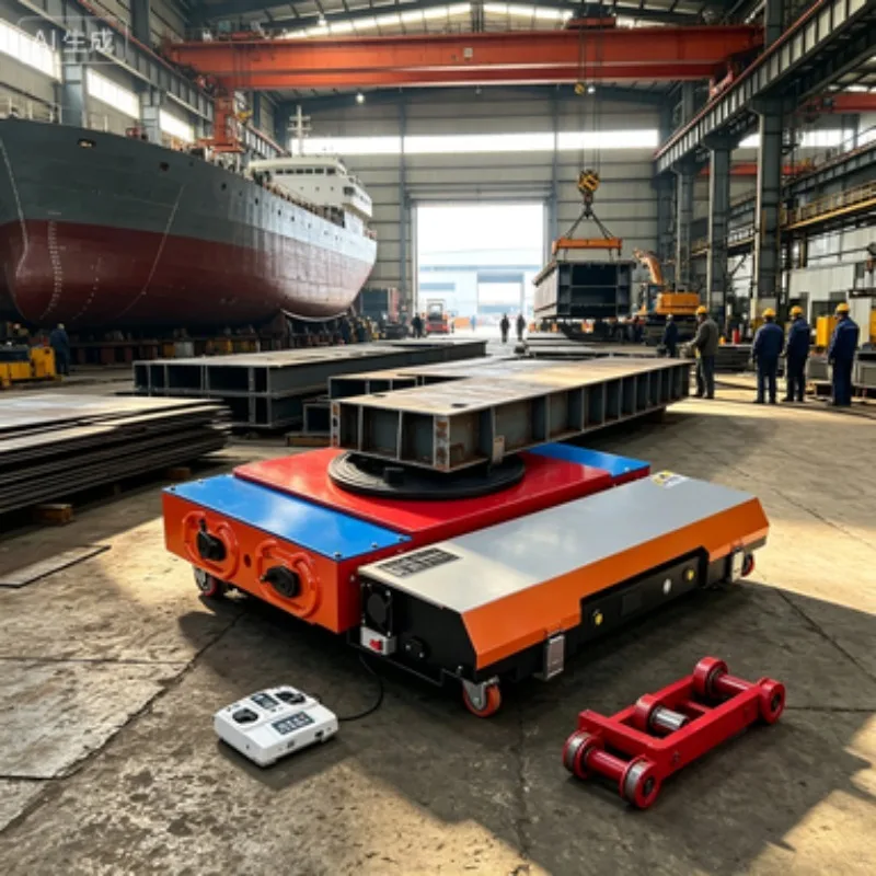 New  360 Degree Rotation Cargo Transport Dolly Tank Trolley 20T 1500W 48V Wireless Remote Control Manufacturing Plant Q355