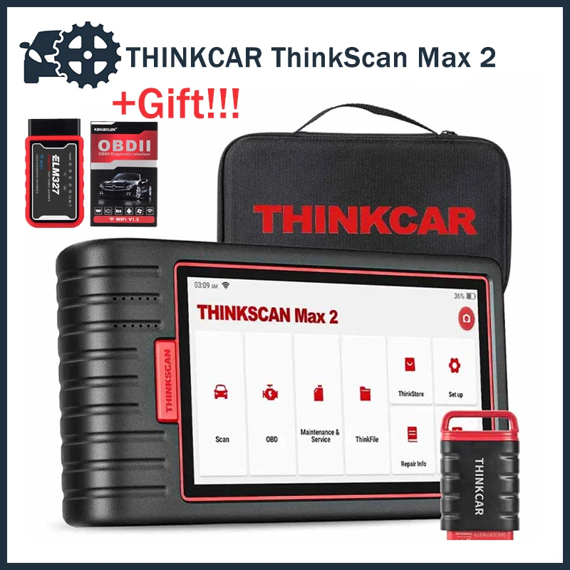 New THINKCAR ThinkScan Max 2 Full system Car Diagnostic Tool MAX2 OBD2 Scanner Free Lifetime Update ECU Coding PK ThinkTool Mini