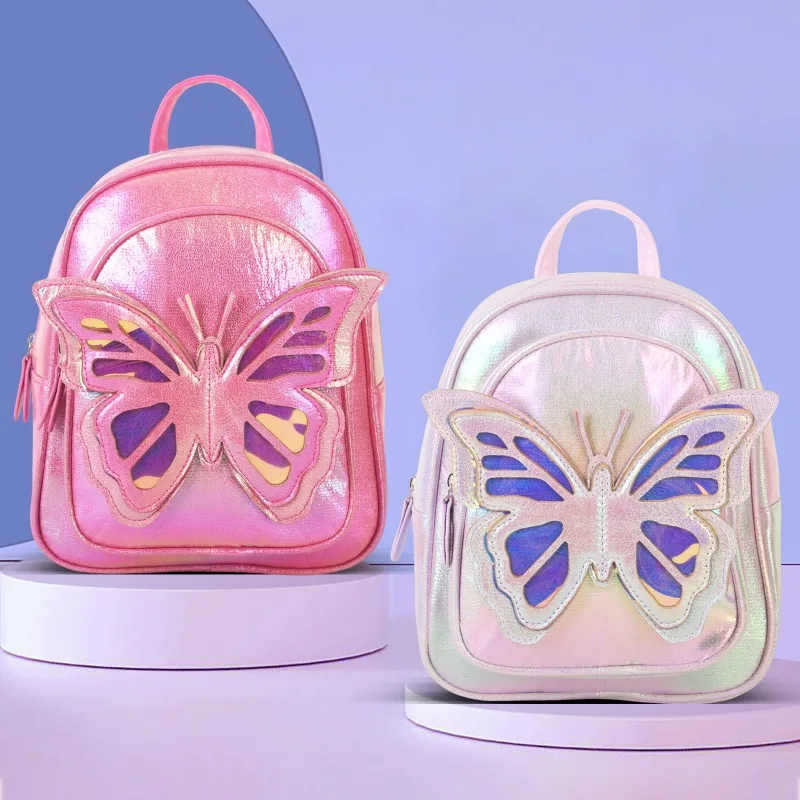 Fashion Trendy Bow Kids Backpack PU Sweet Girls Bag For School & Short Travel