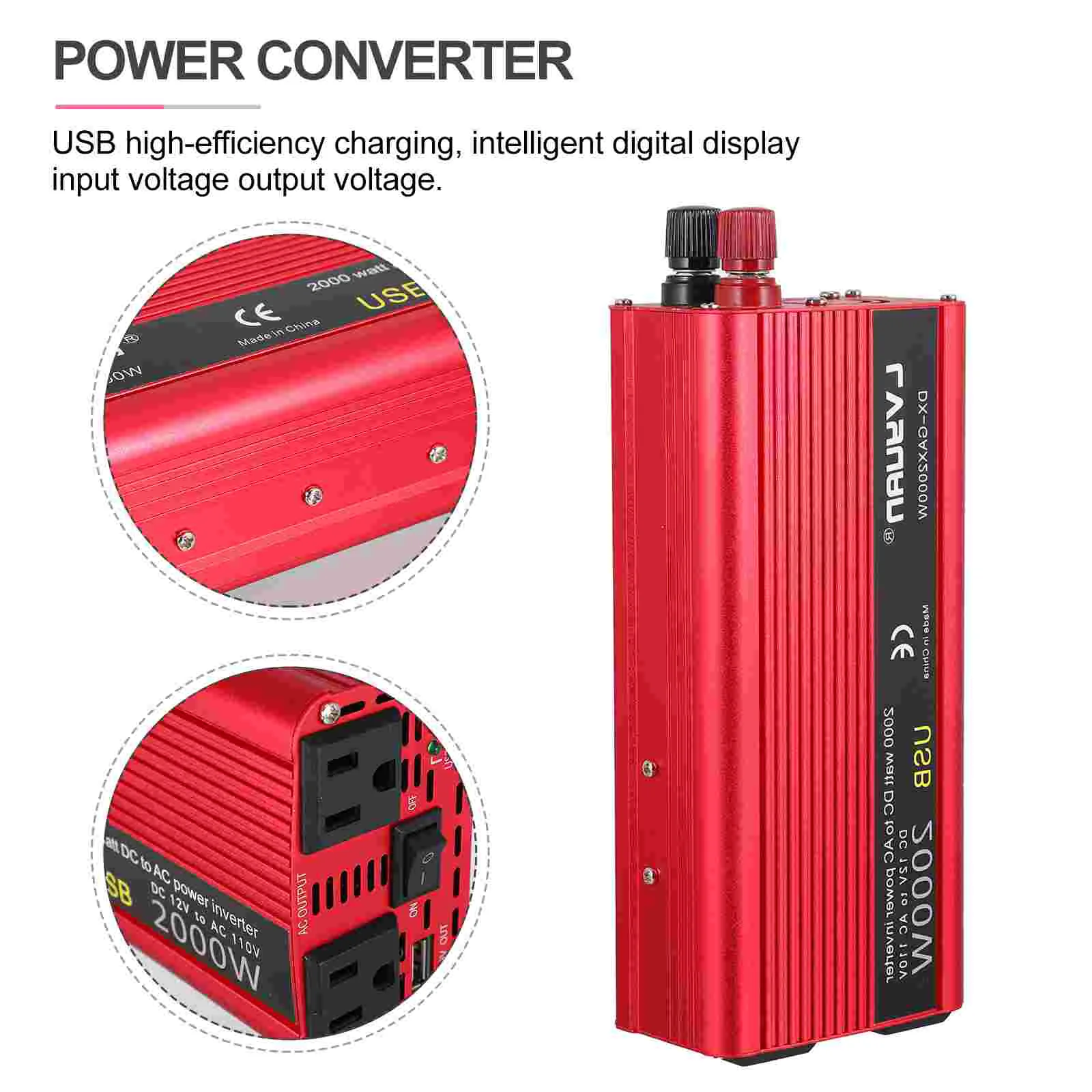 1 Set Practical Car Power Inverter Car Power Converter Power Inverter (US Plug) Car Power Adapter