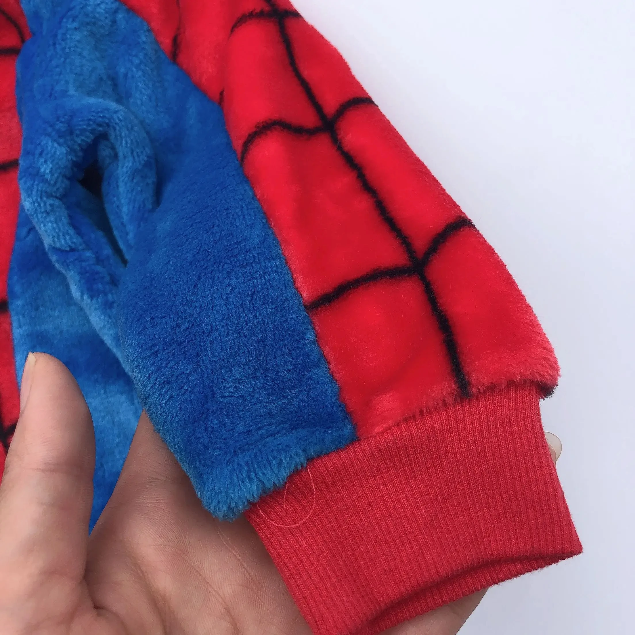 Spider-Man Kids Jumpsuit Pajamas Kawaii Cartoon Cosplay Flannel Home Clothing Boys Girls Christmas Gifts Winter Keep Warm