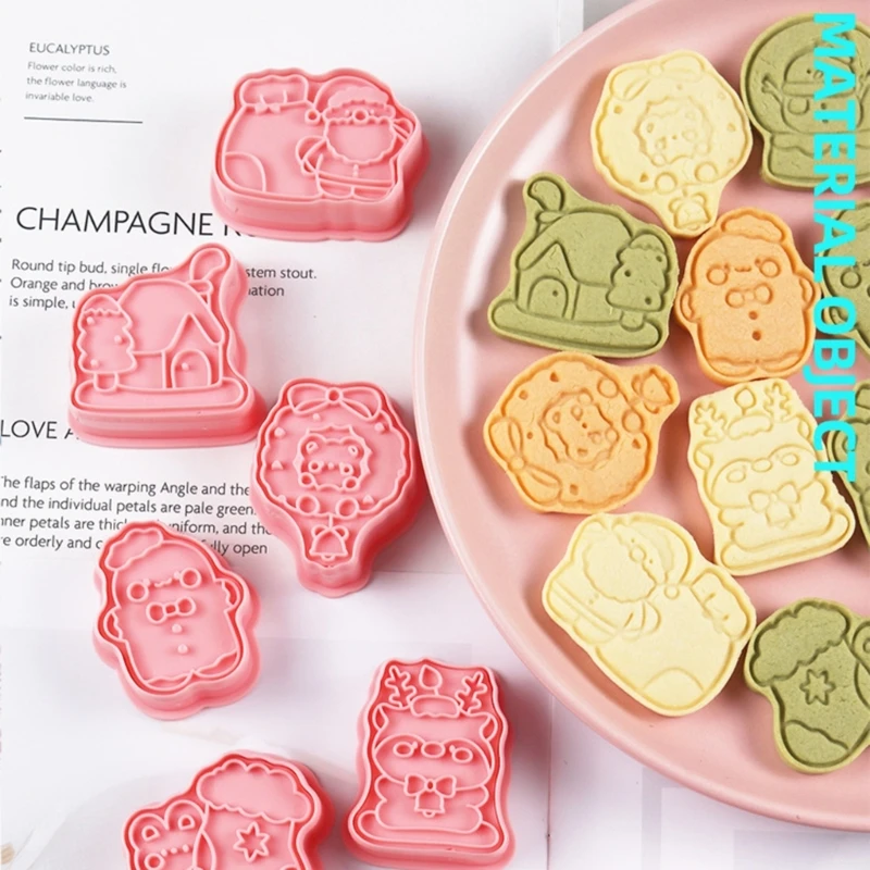 New Pack of 8 Multiple Christmas Cookie Molds Funny Biscuits Baking Embosser