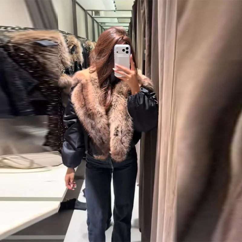 

Женское роскошное укороченное хлопковое пальто в стиле ретро, зимняя повседневная короткая куртка из искусственного меха, модная универсальная толстая свободная уличная одежда