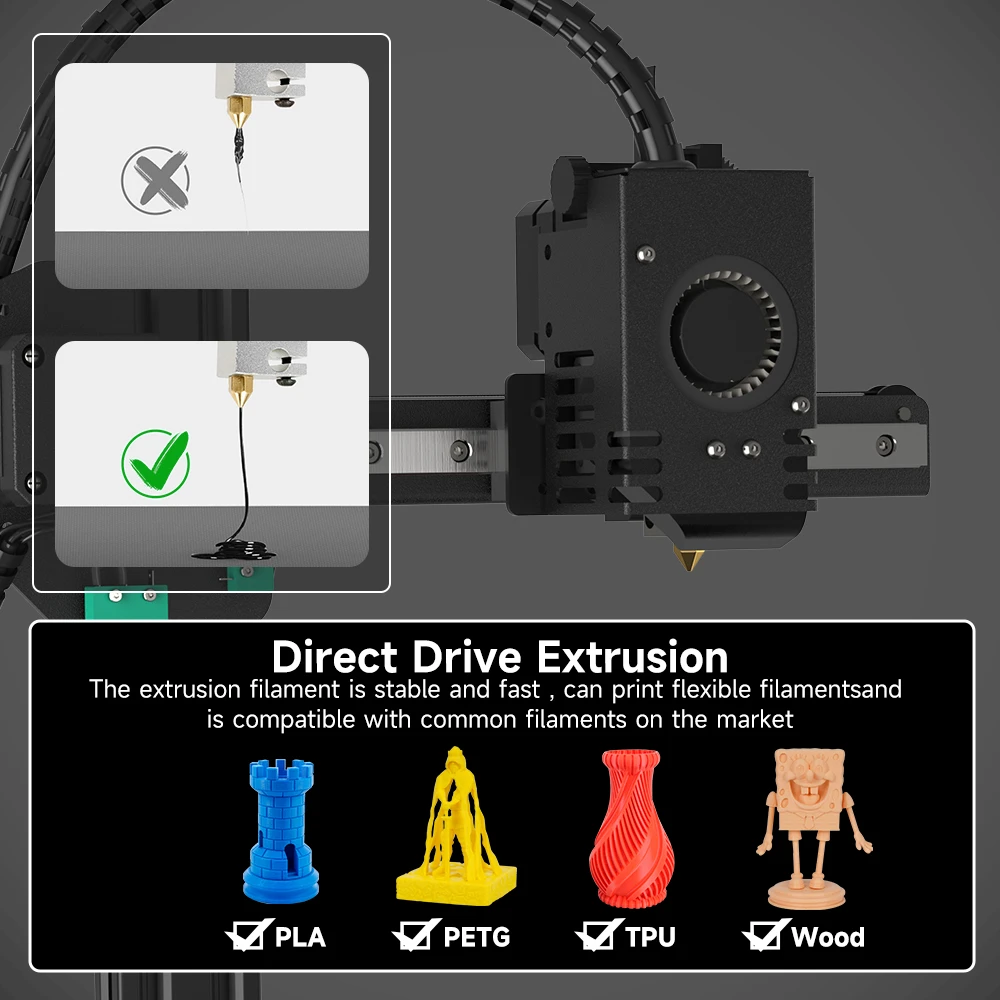 KINGROON KP3S 3D Printer High Precision Printing Upgraded DIY FDM 3d printer Kit Touch Screen KP3S Printing Size 180*180*180mm