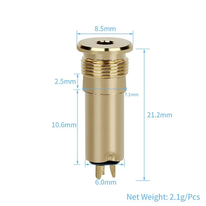 3.5mm Female Jack 4 Poles 3 Contact Headphones Adapter 3.5 Speaker Terminal Audio Plug Gold Plated Copper Wire Connector