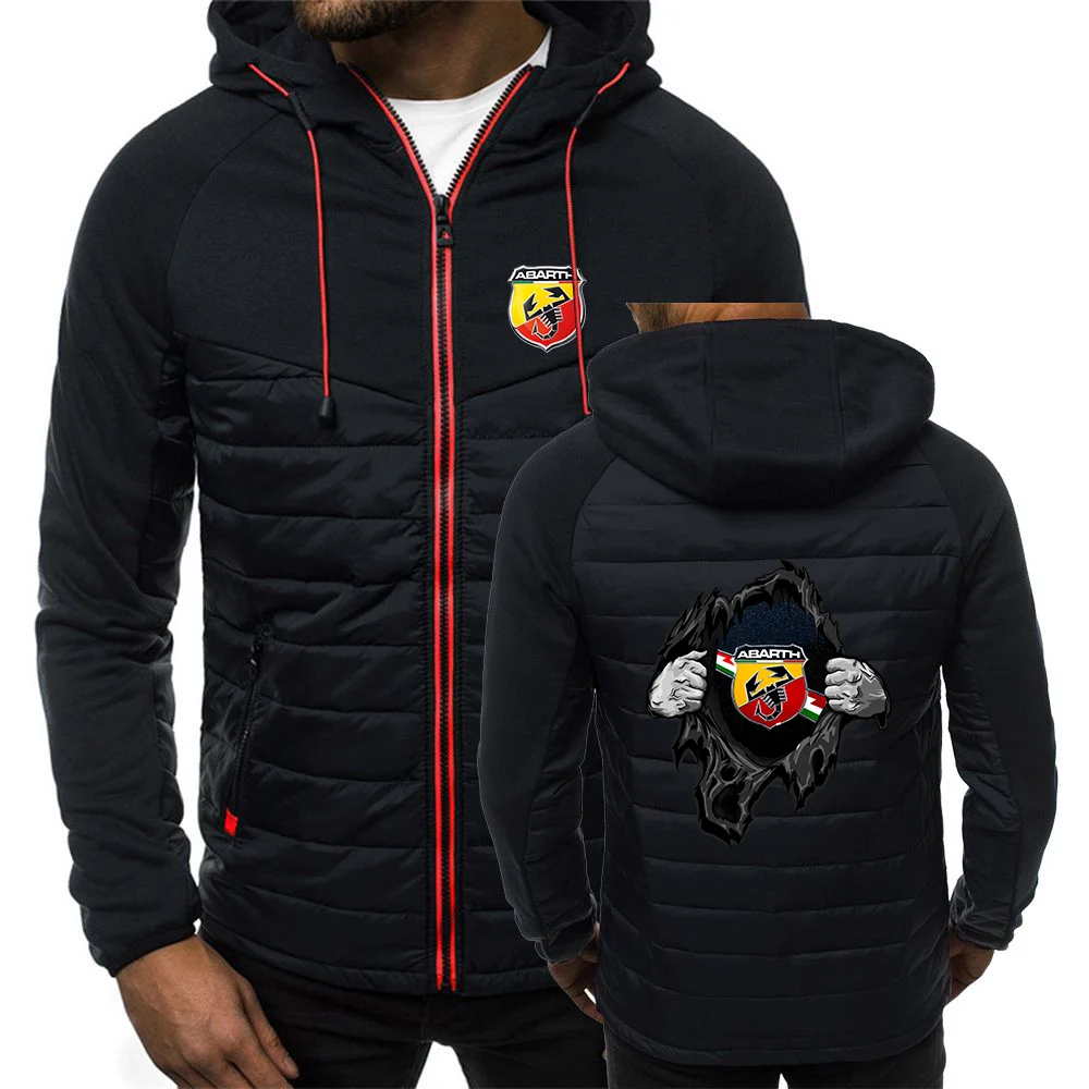 2024 New Abarth Men Spring and Autumn Classics Seven Color Hooded Comfortable Cotton Padded Jacket Printing Design Coats Tops