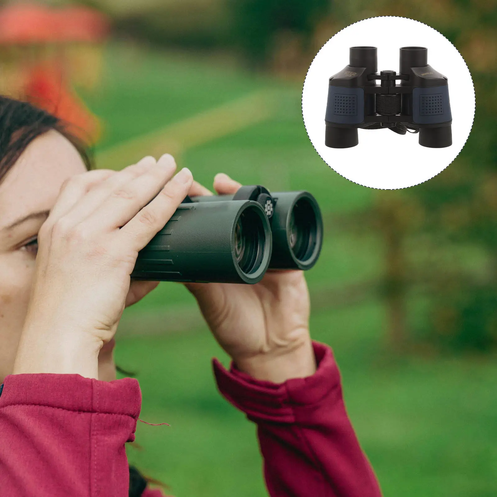 1Pcs 60x60 Outdoor Binoculars High Magnification Portable Telescope with Low Light Night Vision Compact Design for Hiking Bird
