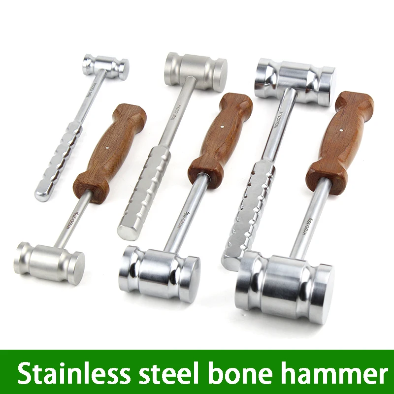 Bone Hammer 140/270/350/450/500/550g Orthopedic Instrument With Gummy Wood Handle Stainless Steel Handle