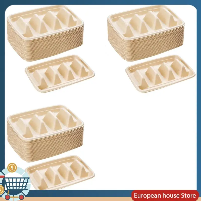 Abfa 75 Supporti Per Taco Usa E Getta Per Feste, Supporto Per Vassoio Per Taco, Supporti Per Taco Per 3 Tacos, Per Feste-image