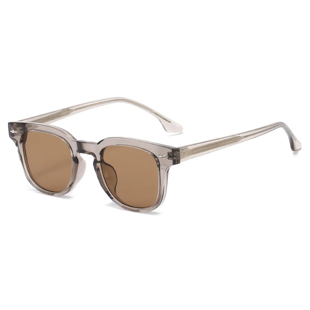 New Square TR90 Women Sunglasses CP Inner Quality Sun Shades UV400 Retro Rivets Men Tea Green Outdoor Sun Glasses