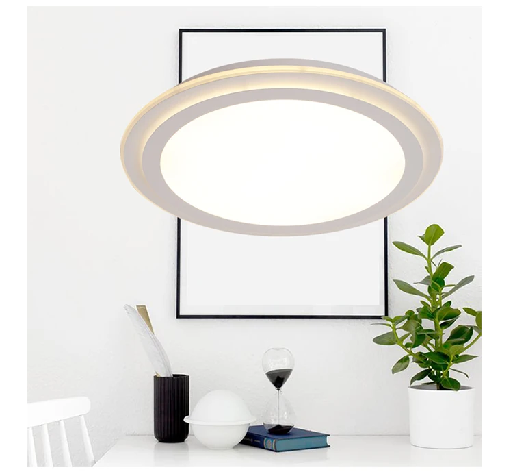 Modern Nordic Acrylic ABS Round LED Metal Ceiling Light For Living Room Bathroom Home Lighting