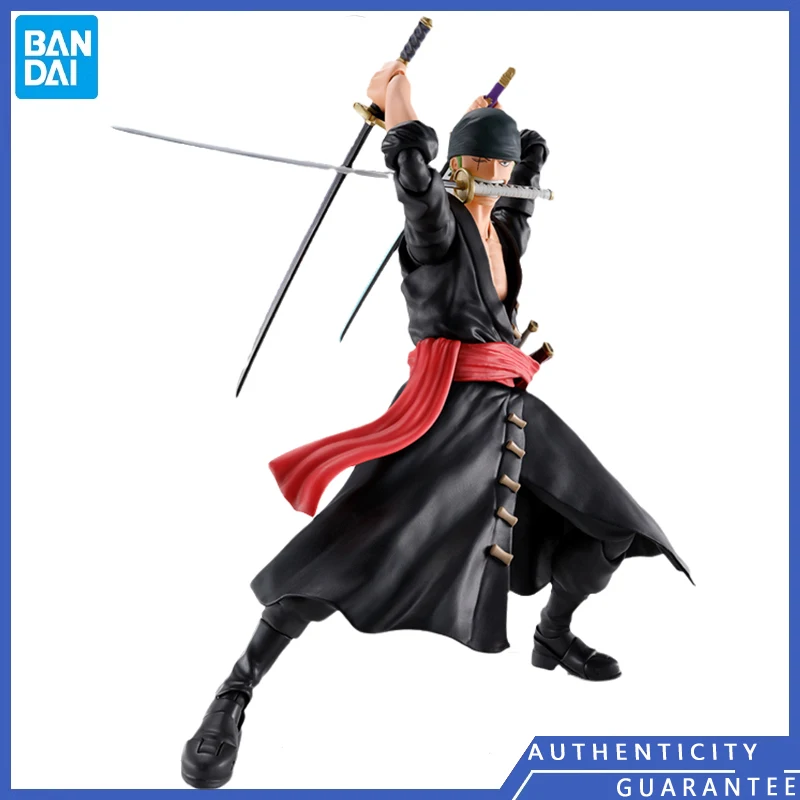 

[In stock] Bandai SHF 15CM ONE PIECE Roronoa Zoro Anime Peripheral Figure Garage Kit Model Toys Scenic Ornament Gift Men