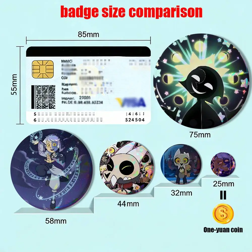 King Clawthorne Collector Owl House Badges Badges On Backpack Jacket Cartoon Round Brooches  Acrylic Button Pins Collection