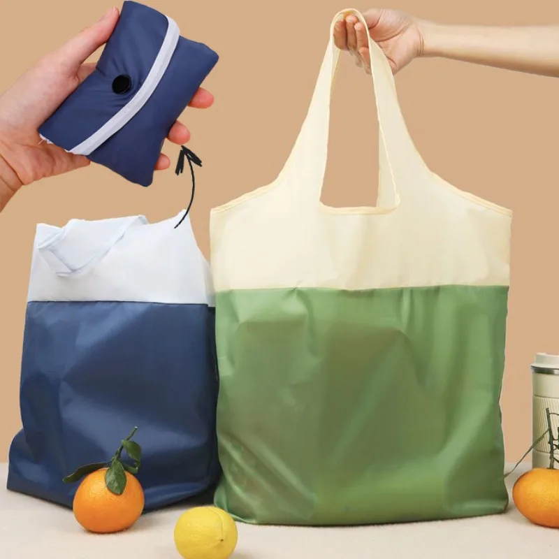 

Fashion Foldable Eco-Friendly Shopping Bags Storage Sturdy Portable Tote Bag Grocery Reusable Convenient Large Travel Tote Pouch