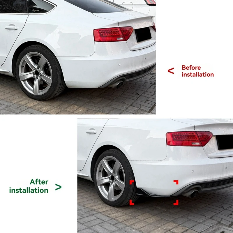 Super Sale Rear Bumper Diffuser Spoiler Trim for Audi A5 S5 8T Sportback Sline 2013-2016 Rear Bumper Lip Side Corner Spoiler - view 2