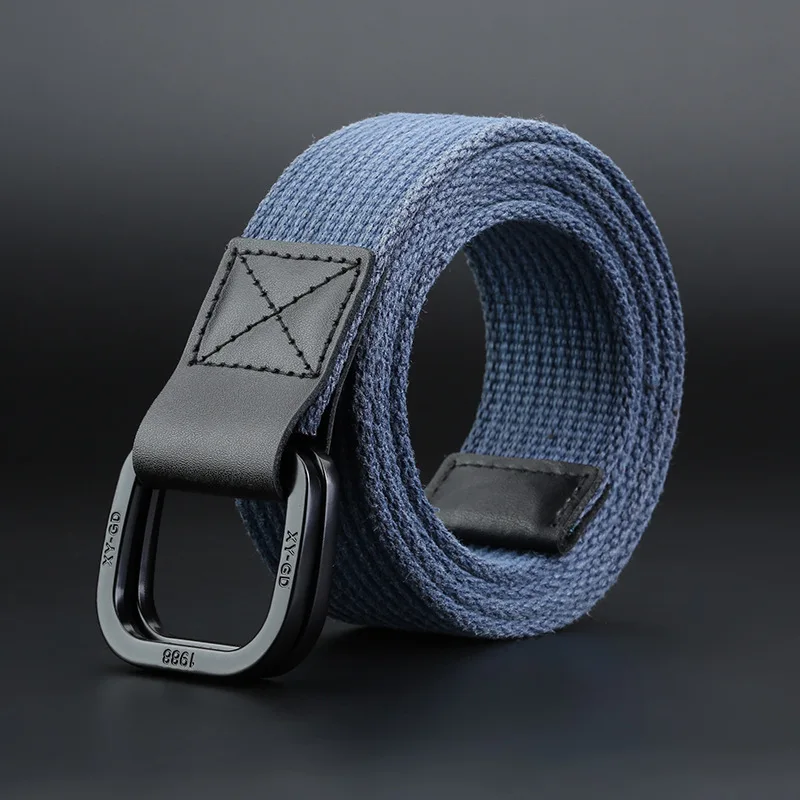 3.8cm Simple Canvas Men\'s Belt Fashion Thickened Woven Outdoor Sports Wear-resistant Tooling Solid Color Belt Female Wholesale