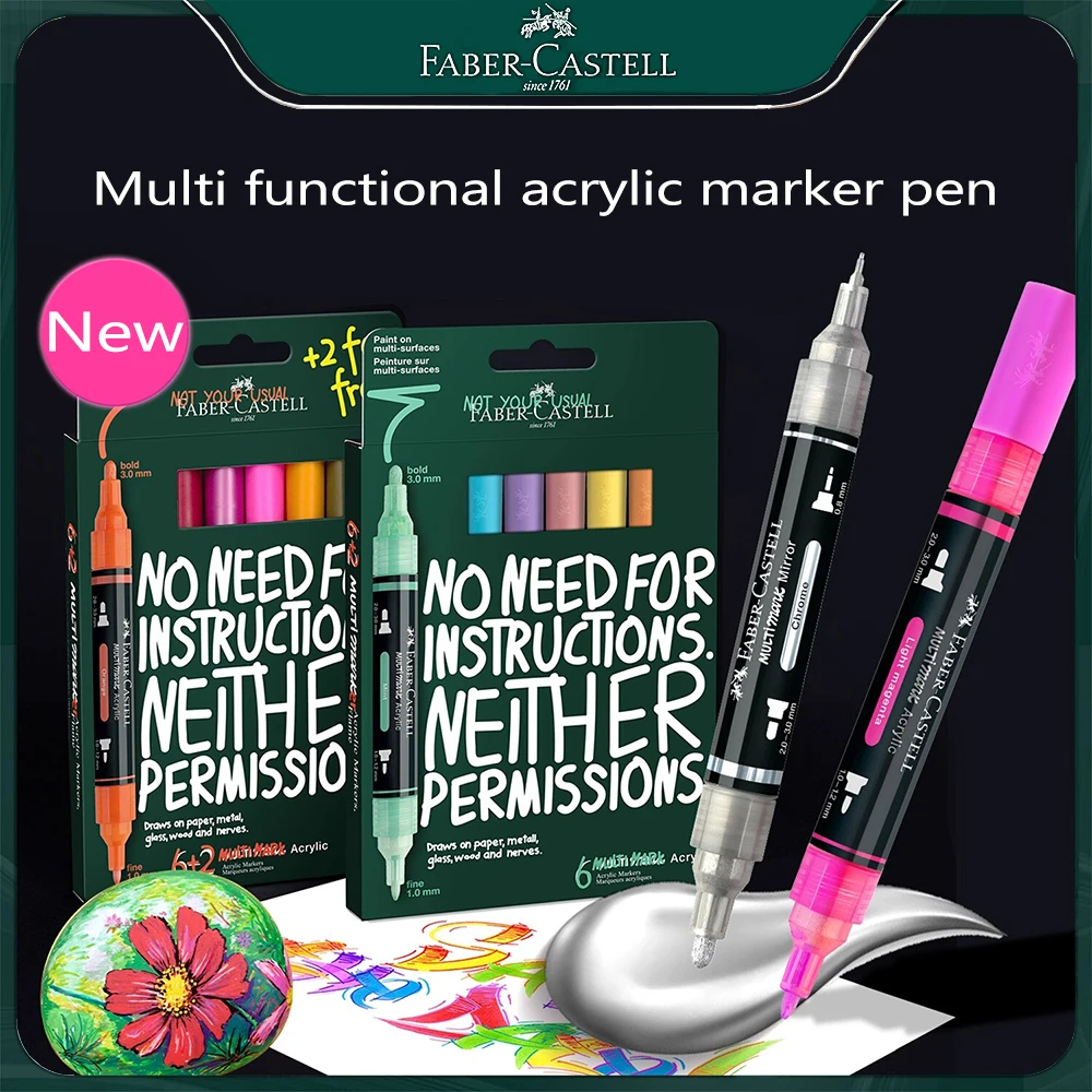 1 Set Faber-Castell Acrylic Marker Water Based Acrylic Marker Pen Graffiti Pen POP Poster Advertisement Art Supplies Stationery