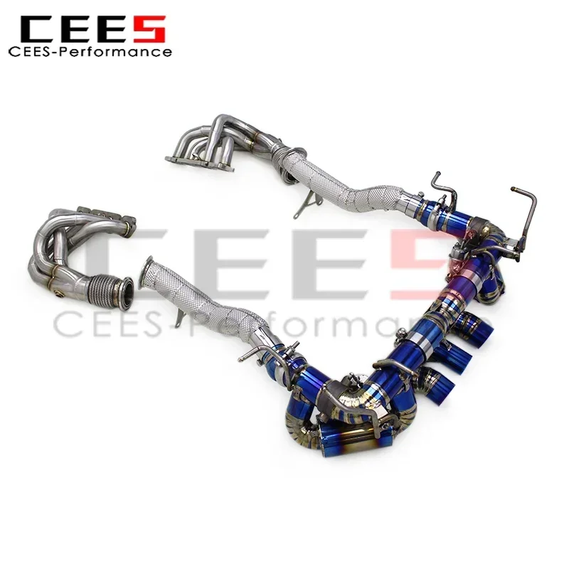 Cees Catback Exhaust Downpipe Manifold for Ferrari 458 V8 4.5 2013-2016 Titanium Alloy Car Escape Exhaust Pipe Muffler Assembly