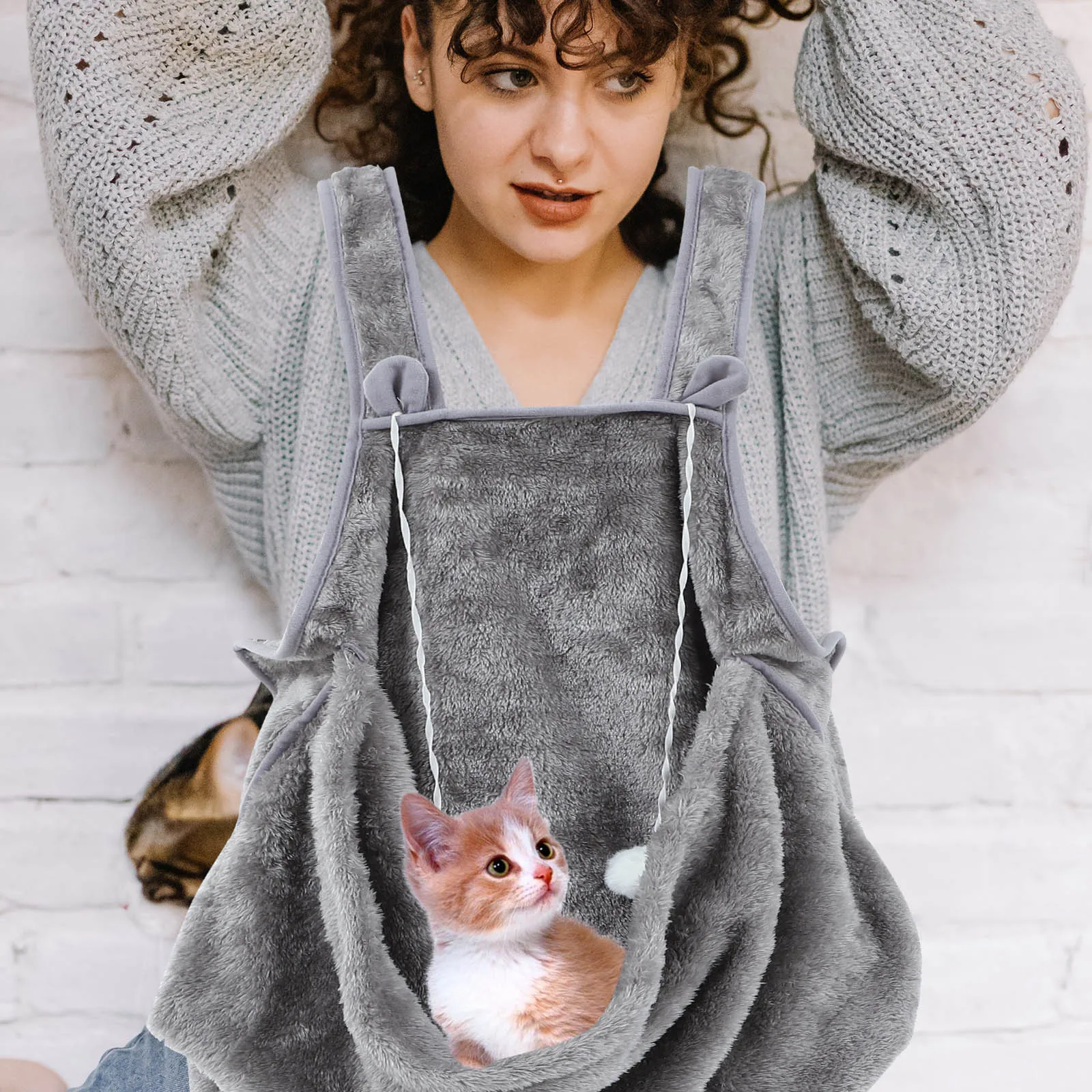 

Cat Holding Apron with Pouch Functional Pet Sleeping Bag for Small Animals Soft Wear Resistant Ideal for Bed Protection