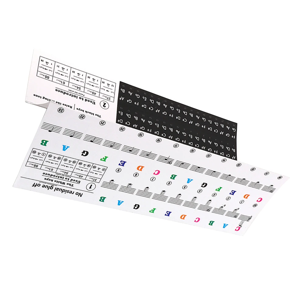 

37 49 61 88 Keys Piano Keyboard Stickers Colorful Notes Beginner Decals Piano Keyboard Stickers Adhesive Labels Teaching Tools