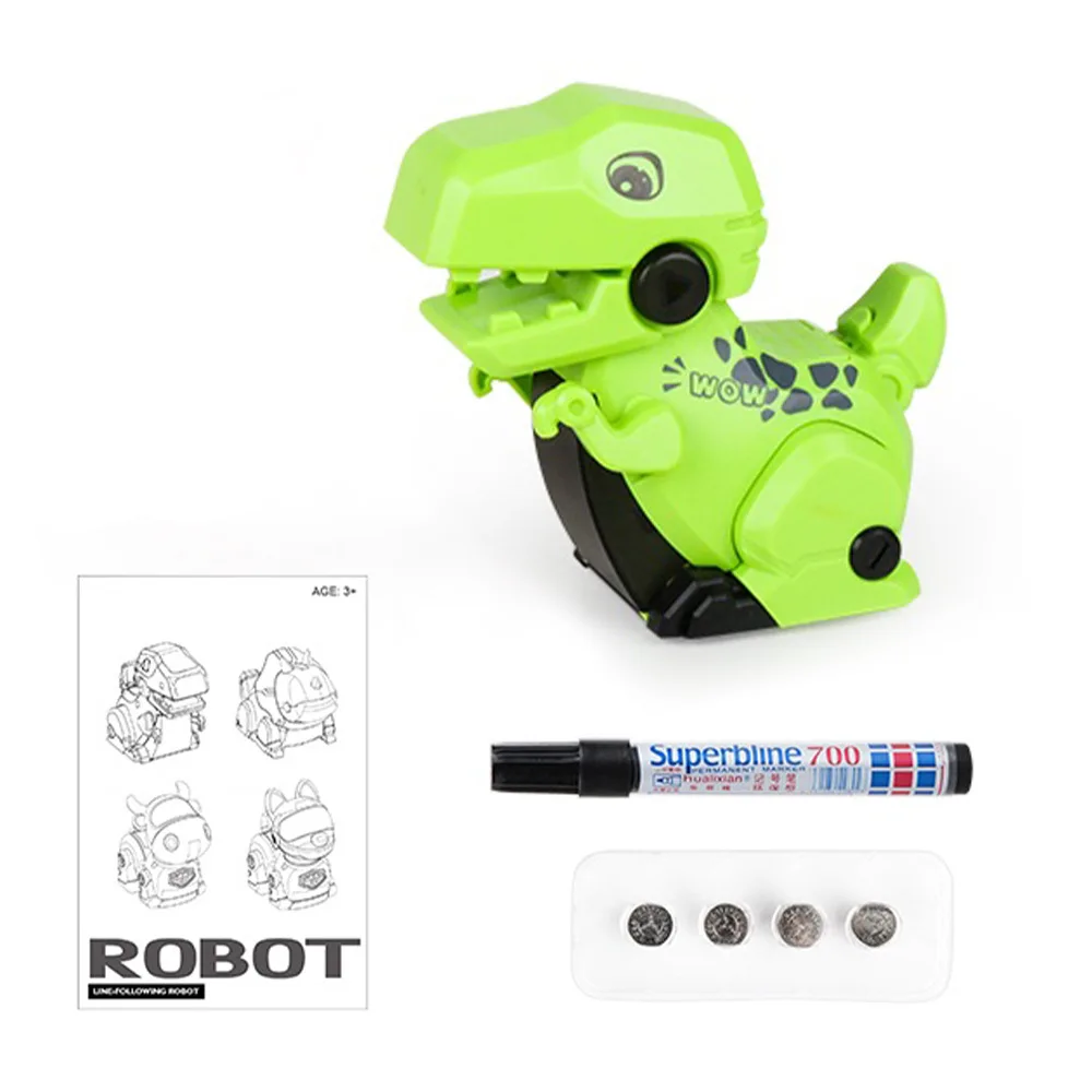 Leuk en leuk dinosaurusspeelgoed met lijntracing, zintuiglijke tracking muziek dinosaurus kinderwagen voor vroeg onderwijs