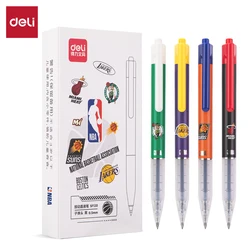 Deli X NBA High-Capacity Gel Pen 0.5mm Black Ink Smooth Writing Quick Drying Ballpoint Pen Office Study Stationery Supplies