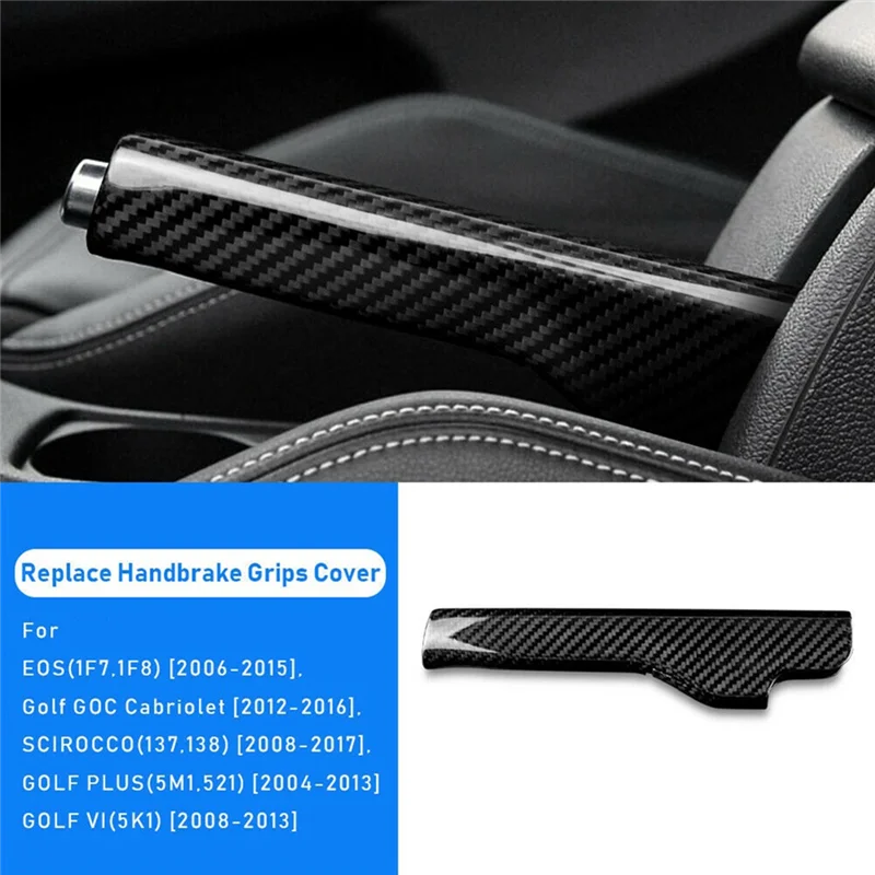 

Real Carbon Fiber Handbrake Cover Hand Parking Brake Handle for Jetta MK3 Golf 6 MK5 MK6 EOS SciroccoJAS