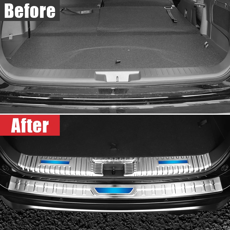 For Toyota Highlander XU70 Kluger 2020 2021 2022 2023 Stainless Car Rear Trunk Sill Guard Anti-Scratch Protection Cover Trims