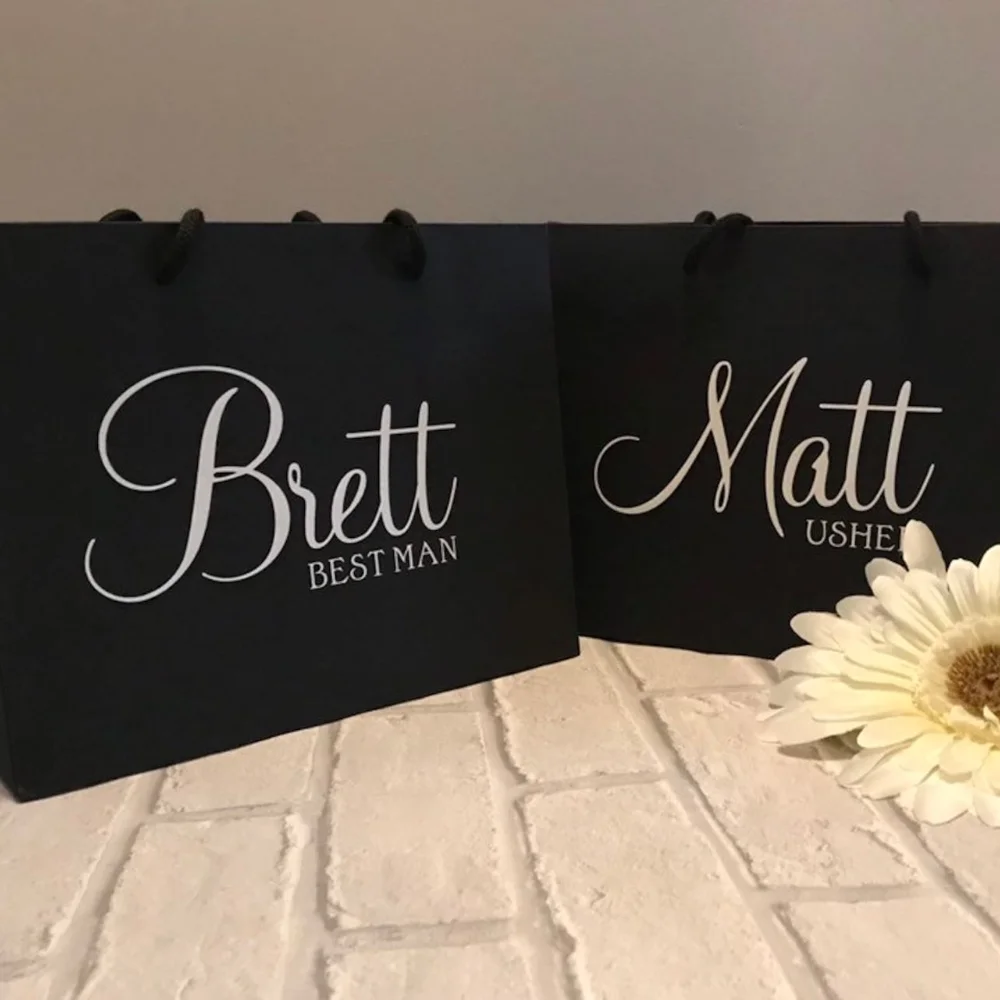 Sacchetti regalo personalizzati Groomsman o proposta di matrimonio damigella d\'onore bomboniere regalo migliore amico festa del papà regalo nome