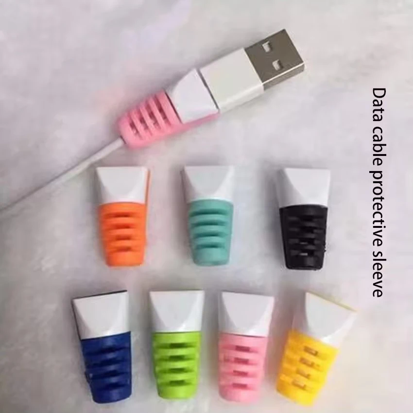 2pcs Cable Winder Data Line Protector Bobbin Case Protection Spring Twine para telefone USB Carregamento Fone de ouvido Cabo Capa