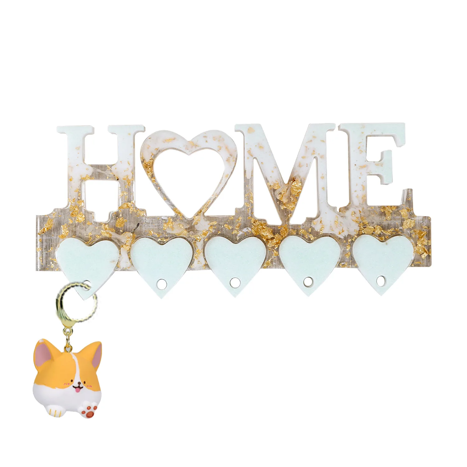 Home Wall Entrance Door Porch Keychain Clothes Organizer Hook Rack Storage Silicone Molds Key Hook Wall Hanging Epoxy Resin Mold