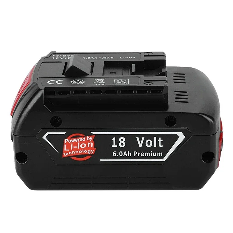 Imagem -03 - Bateria 18v Bosch 6.0ah para Furadeira Elétrica Bosch 18v Bateria Recarregável Li-ion Bat609 Bat609g Bat618 Bat618g Bat614 Carregador