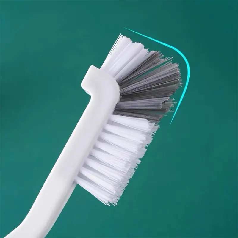 Japanese Style Sink Brush Cleaning Cup Brush with Long Handle Elbow Design Tail Hole Wall Hanging Crevice Cleaning Accessories