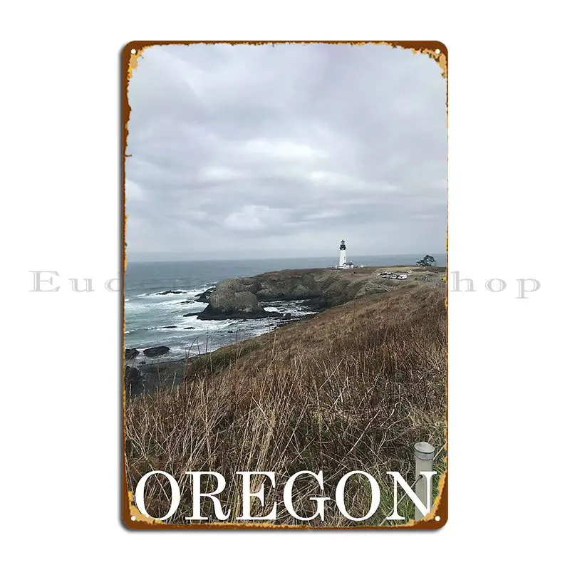 Lighthouse Off The Northwest Pacific Coast Oregon Photography Metal Sign Party Bar Wall Mural Vintage Create Tin Sign Poster