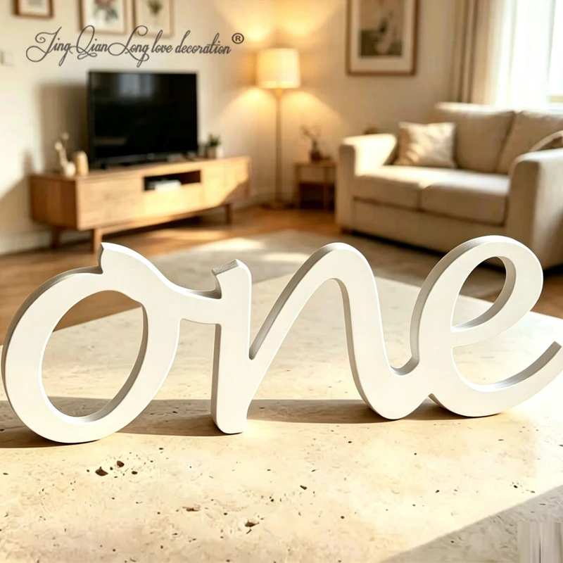 Custom Wooden Number Sign 'One' Personalized Party Photo Prop Customizable Wood Number Sign Unique Party Accessory
