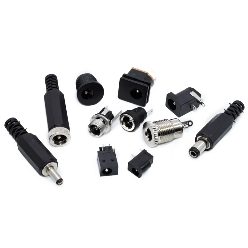 10Pcs 5.5mm x 2.1mm DC Panel Mount Connector DC 5.5 x 2.1 DC Male Female Terminal 12V DC Power Supply Plug Socket Adapter