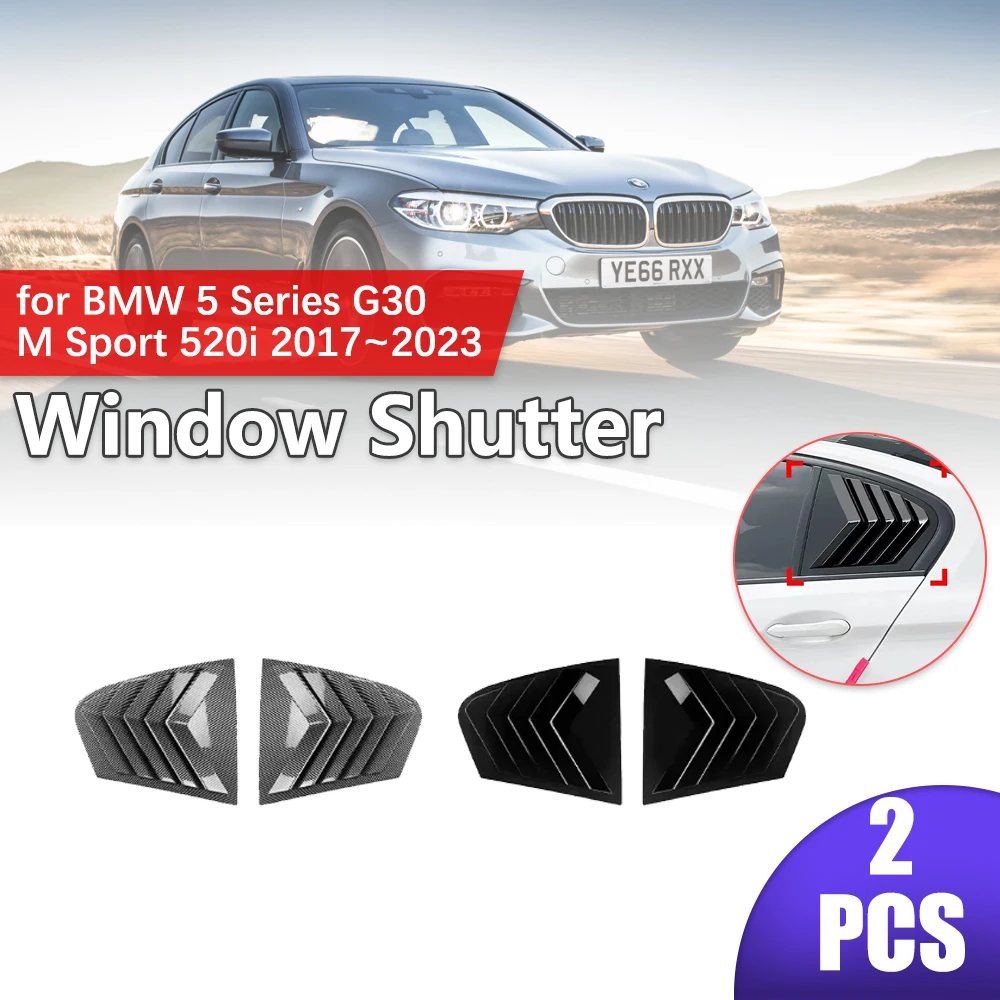 

Car Shutter for BMW 5 Series G30 M Sport 520i 2017~2023 Rear Side Window ABS Louvers Racing Style Triangular Sticker Accessories