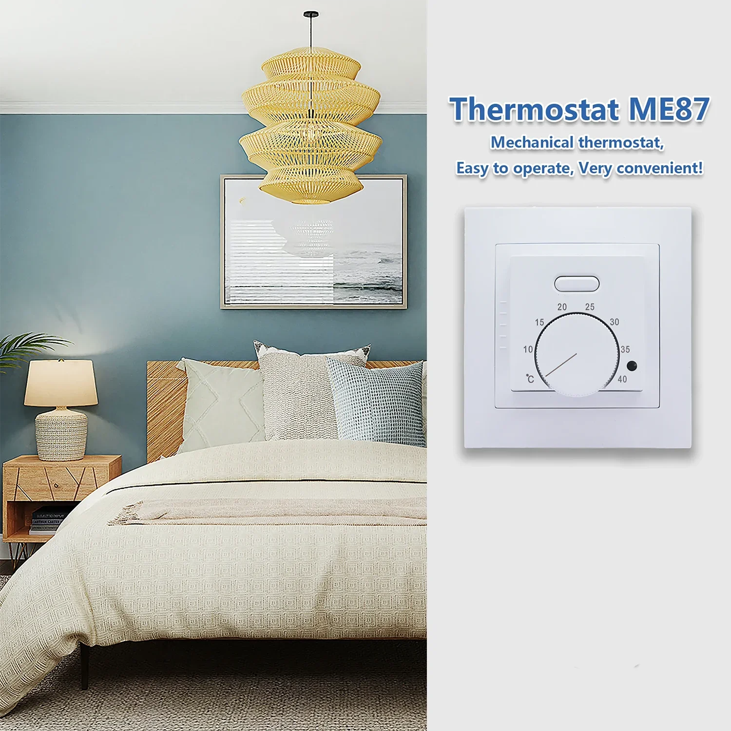 Termostato de habitación de calefacción de suelo eléctrico ME87, Cable de suelo cálido Manual, instrumento controlador de temperatura