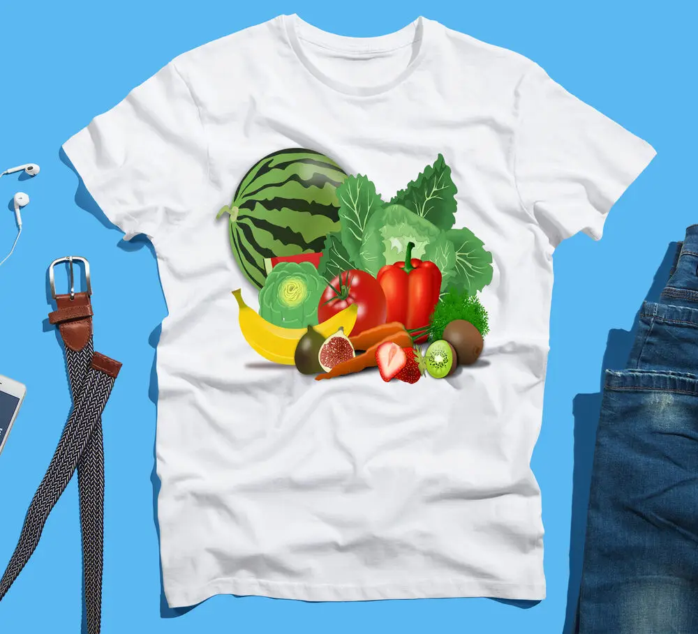 Veggie Fruit  Vegetables FUNNY Novelty T SHIRT High Quality 100%Cotton Short Sleeve