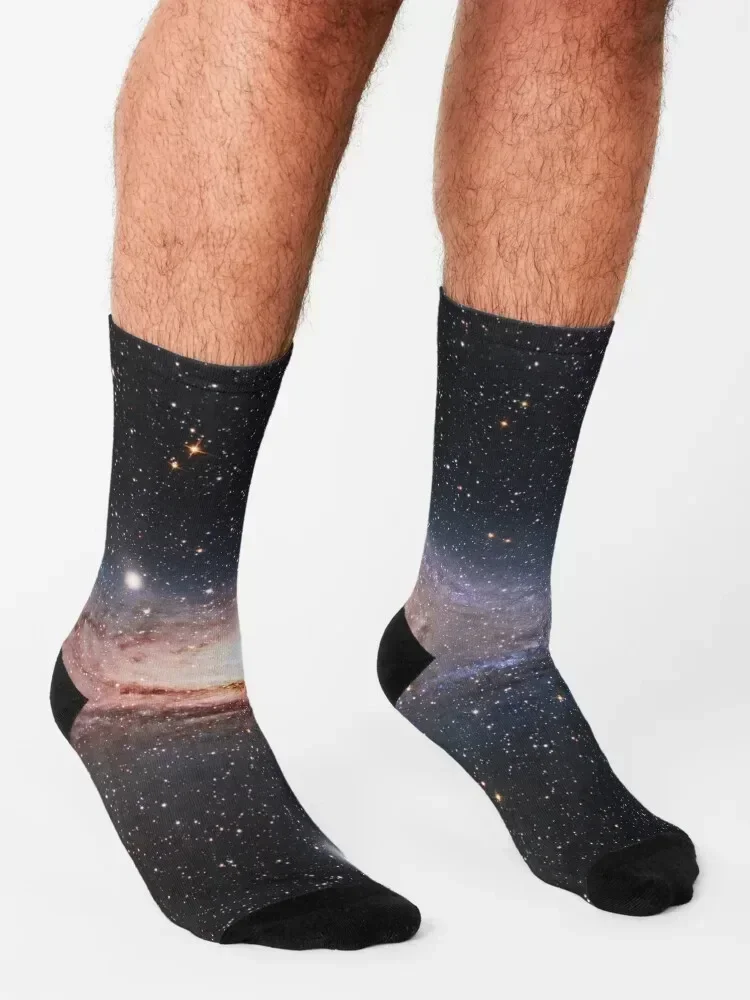 Andromeda Galaxy Socks moving stockings cotton Non-slip with print Socks Women Men's