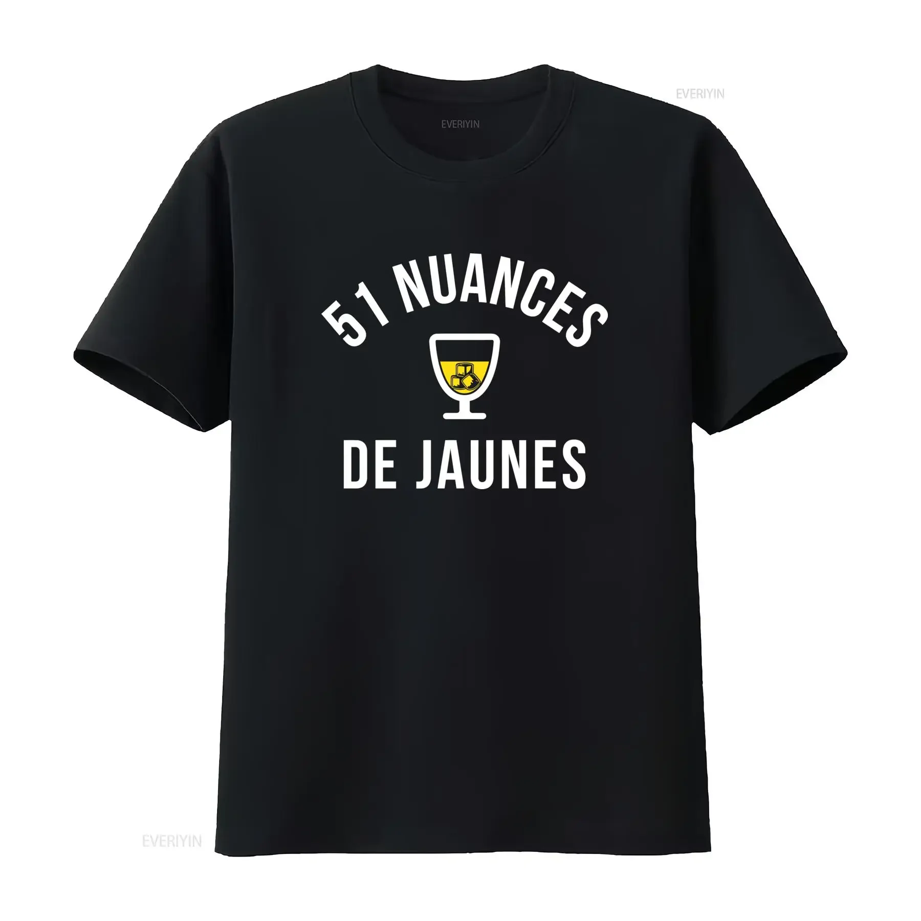 Pastis 51 Shades of Yellows T Shirt Women Design for Trendy Fashion Vintage Washed Soft Homme Casual Breathable Streetwear