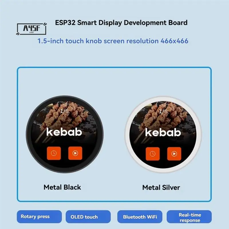 

A45F-ESP32 S3 LVGL Development Board 1.5-Inch 466X466 Circular OLED Touch Knob Display Screen With Wifi Bluetooth