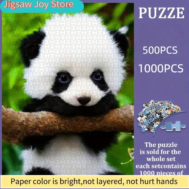 

puzzle, DIY paper puzzle, cute panda, adult puzzle, suitable for home leisure, interactive puzzle, birthday party puzzle, Eas
