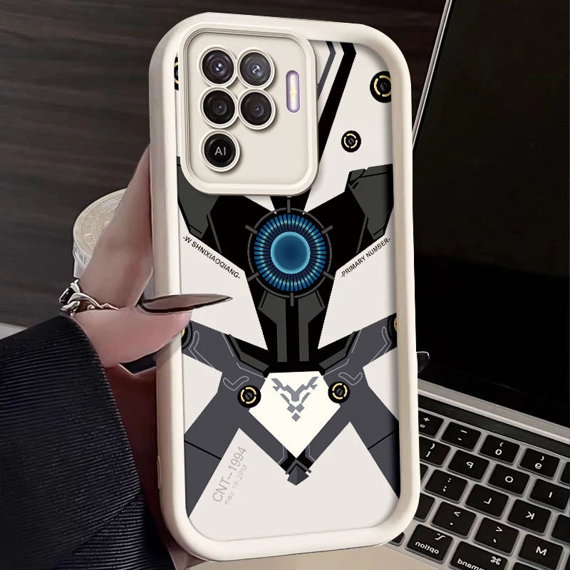 Mechanical Armor Painted Phone Case For Oppo Reno 5F 5Lite Reno5 F Lite F19 Pro A94 Silicone Anti Drop Soft Cover Funda