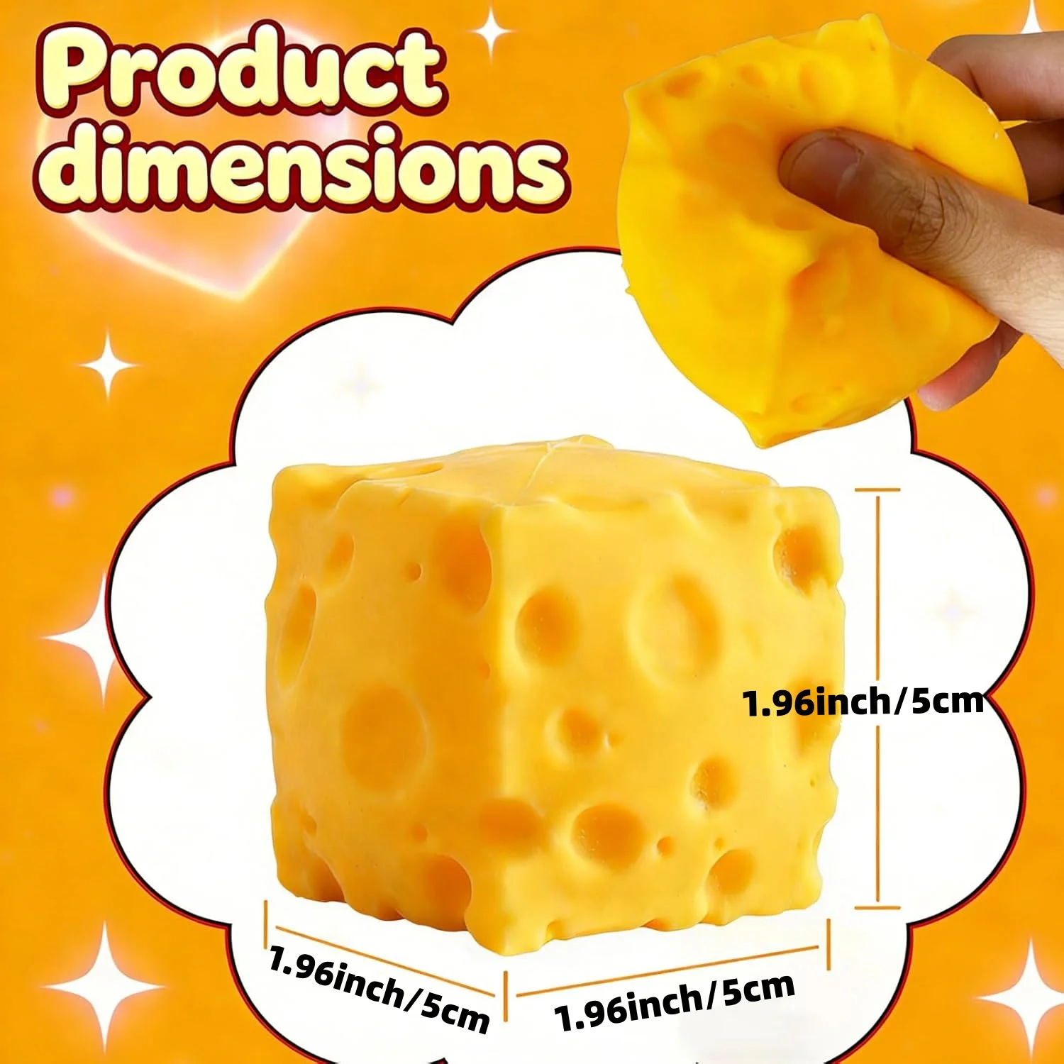 Cheeses Squeeze Toy, Easter Basket Stuffers for Kids Teens, Soft Simulation Food Squeeze Toy, Cute Desk Decor, Birthday Gift for Girls Boys,Christmas Gift , Sensory Squeeze Toys for Office Travel Classroom Prizes