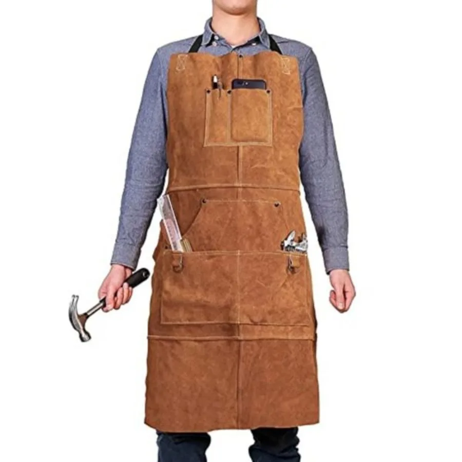 

Work area apron with 6 tool bags heatresistant and flameretardant durable heavyduty welding apron suitable for both men and wom